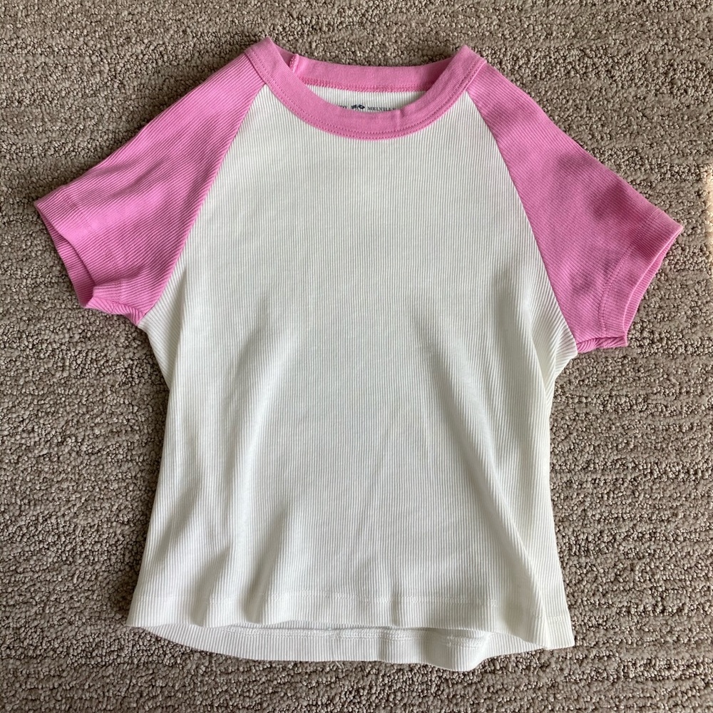 pink & white bella top